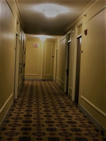 One of the 10th floor corridors at the Omni Parker House