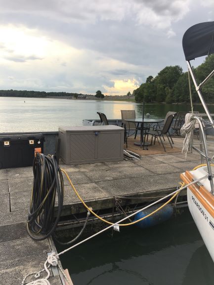 Patio dock at Percy Priest Lake Nashville Shores Marina