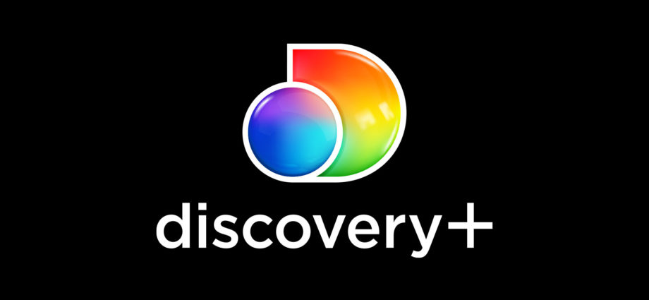 discovery+ logo logo on black background