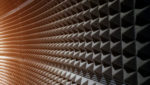 Sound absorbent foam like in an anechoic chamber.