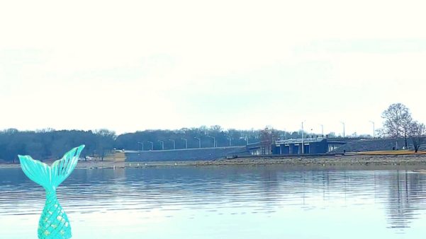 Percy Priest Dam with a mermaid tail 