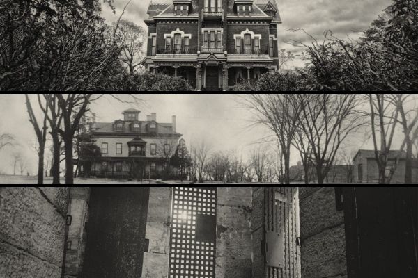 Collage of haunted places on Independence Missouri's Paranormal Path