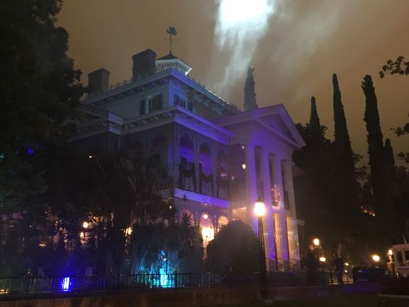 Disneyland Haunted Mansion exterior night