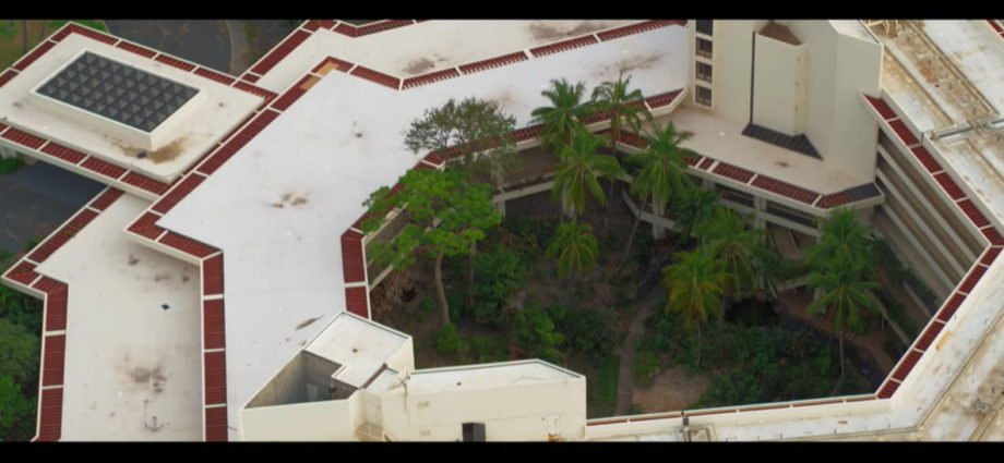creengrab of aerial view of the resort from The Resort trailer