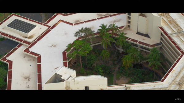 creengrab of aerial view of the resort from The Resort trailer