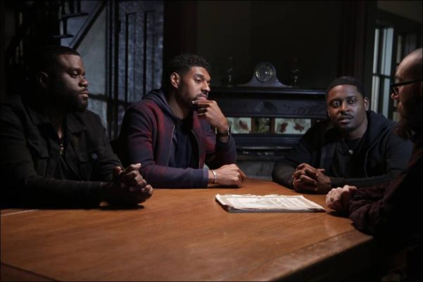 Ghost Brothers Marcus Harvey, Juwan Mass, and Dalen Spratt during Roff House investigation