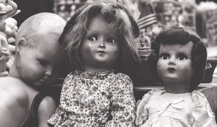 Three creepy Antique porcelain dolls