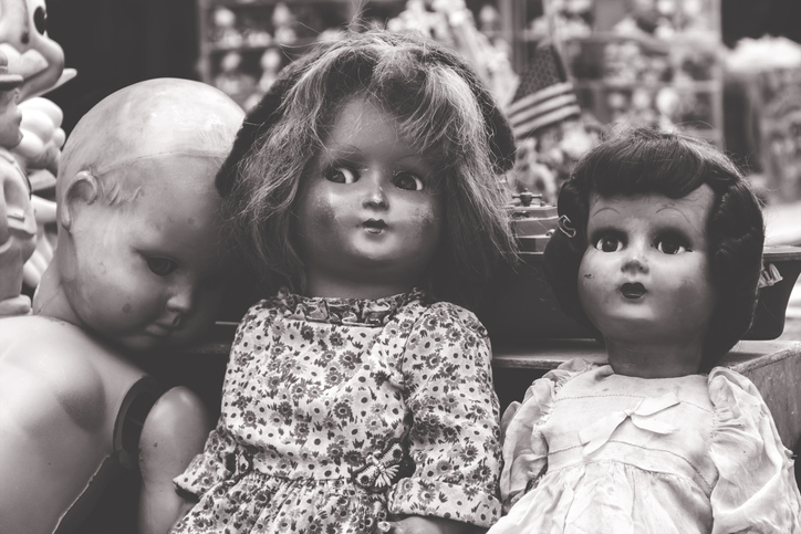 Three creepy Antique porcelain dolls