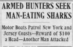 Boston Globe newspaper clipping about 1916 shark attacks