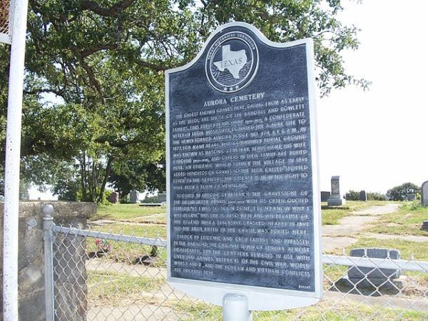 Aurora Cemetery alien gravesite plaque