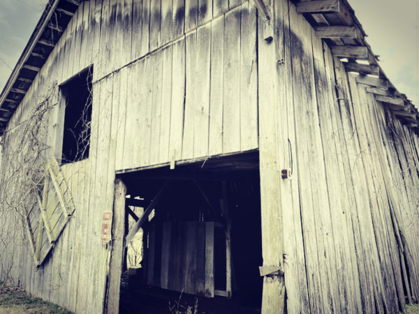 Old barn on the grounds of Clover Bottom Mansion in Nashville, Tennessee