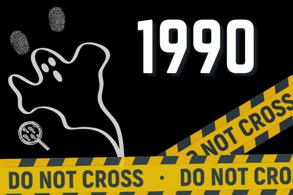 1990 Crime Scene tape with ghost