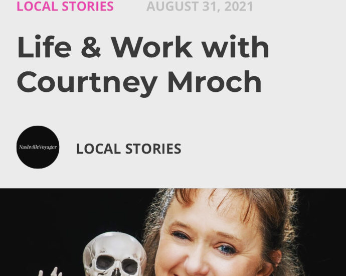 Screenshot of Courtney Mroch and Smalls interview in NashvilleVoyager Magazine