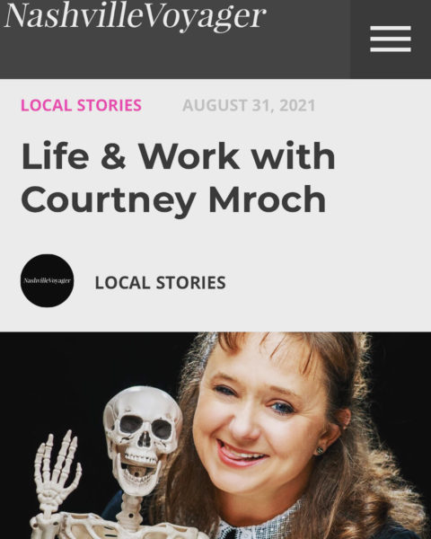 Screenshot of Courtney Mroch and Smalls interview in NashvilleVoyager Magazine