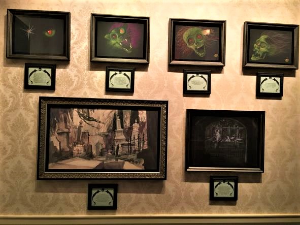 Early concept art of the Haunted Mansion's graveyard ghouls