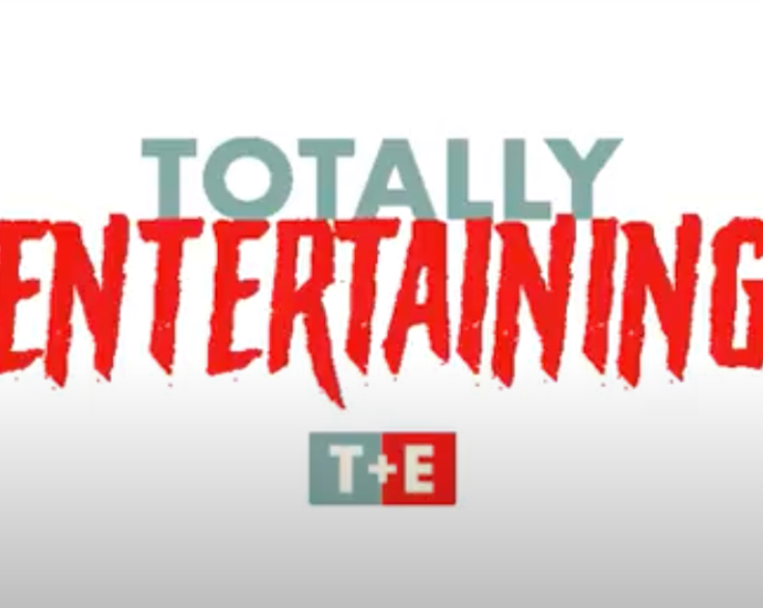 Totally Entertaining T+E scary logo