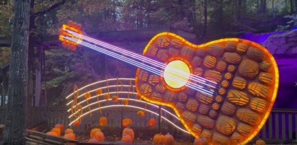 Pumpkin Guitar at night