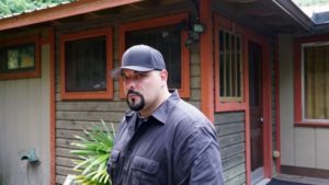 Steve Shippy outside Danny Rolling's former childhood home in Louisiana.