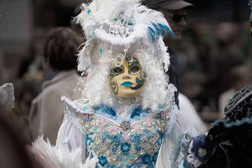 Venetian mask and outfit during Carnival