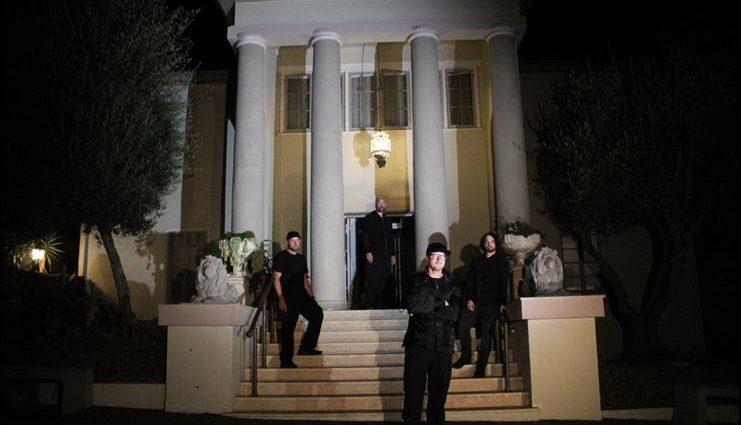 GHOST ADVENTURES team outside historic Montecito, California, mansion.