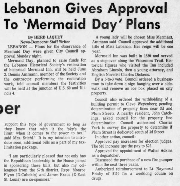 1973 Belleville News-Democrat Mermaid Day Article