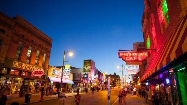 Memphis Beale Street at night