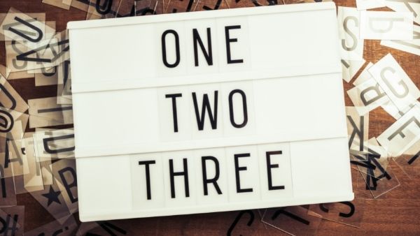 One two three letter board