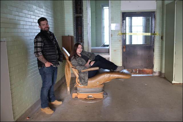 Jack Osbourne and Katrina Weidman inside Michigan’s Eloise Psychiatric Hospital