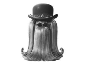 Cousin Itt in black and white