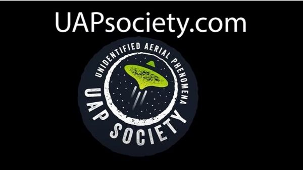 UAP Society logo and website Screen shot from launch date announcement