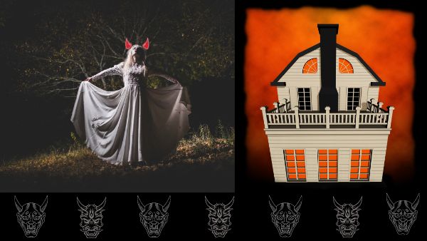 Interpretation of Amityville and Bell Witch renderings with demonic images