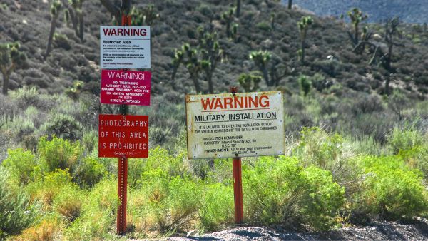 Area 51 warning signs