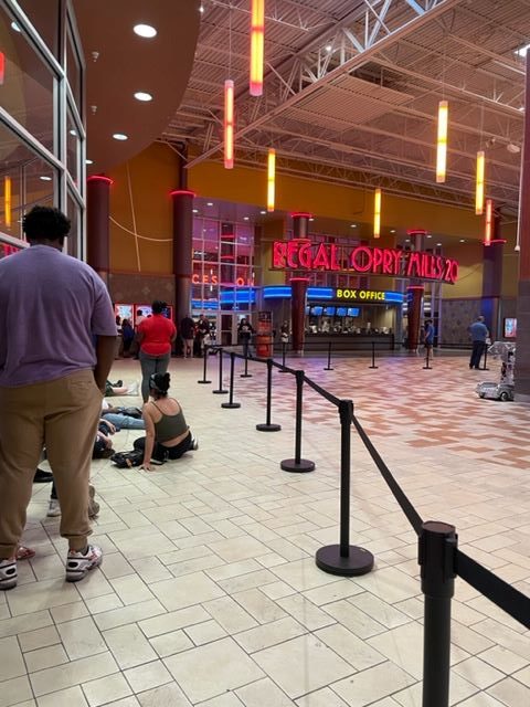 In line at Opry Mills for Black Phone screening