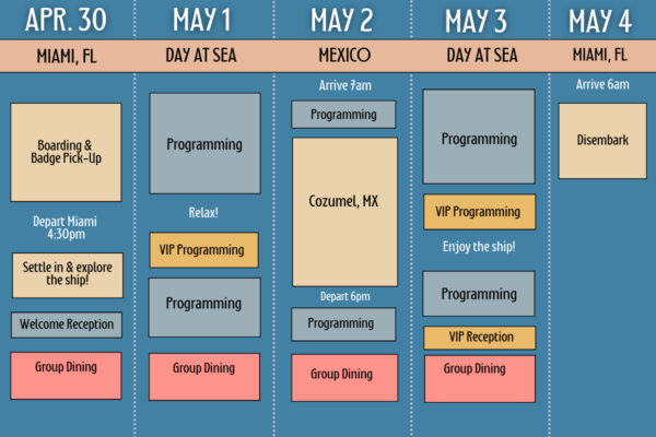 CrimeCruise 2023 Scheduling Outline Diagram