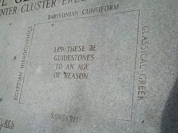 Georgia Guidestones explanatory tablet