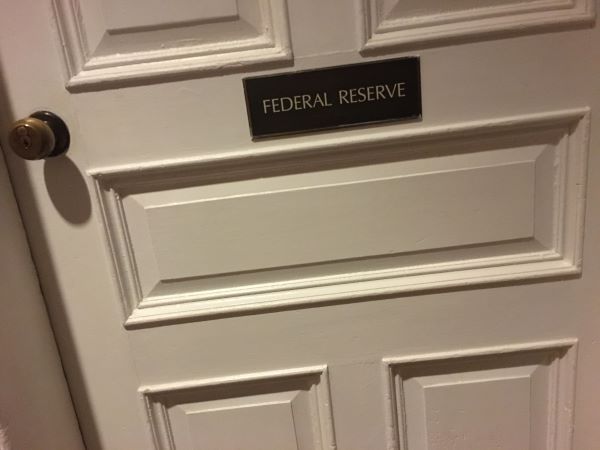 Door to the Federal Reserve room at Jekyll Island Club Hotel