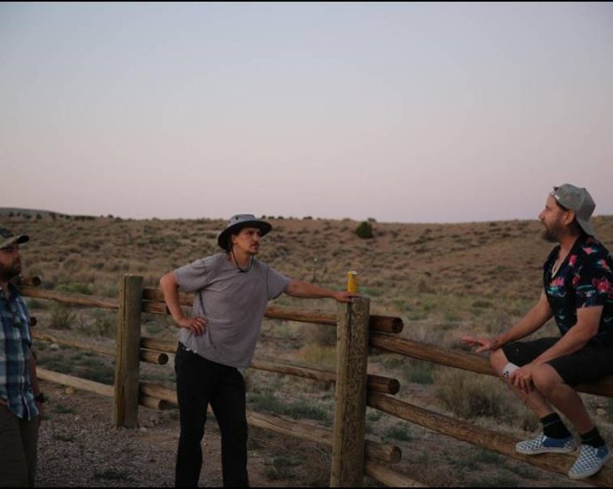 Left to right: Jack Osbourne, Jason Mewes and Jamie Kennedy discuss their search for UFOs in Utah’s Uinta Basin.