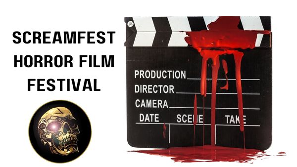 Bloody clapboard with Screamfest Horror Film Festival