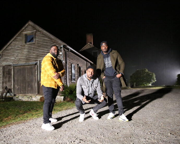 Marcus Harvey, Juwan Mass and Dalen Spratt at the Conjuring House in Ghost Brothers Lights Out season 2