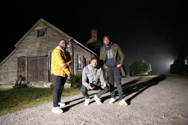 Marcus Harvey, Juwan Mass and Dalen Spratt at the Conjuring House in Ghost Brothers Lights Out season 2