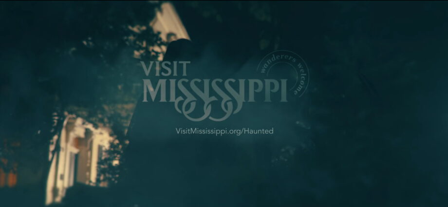 Screenshot of Visit Mississippi logo from Haunted Mississippi Commercial