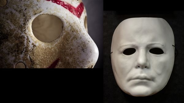 horror icons jason vorhees and michael myers masks