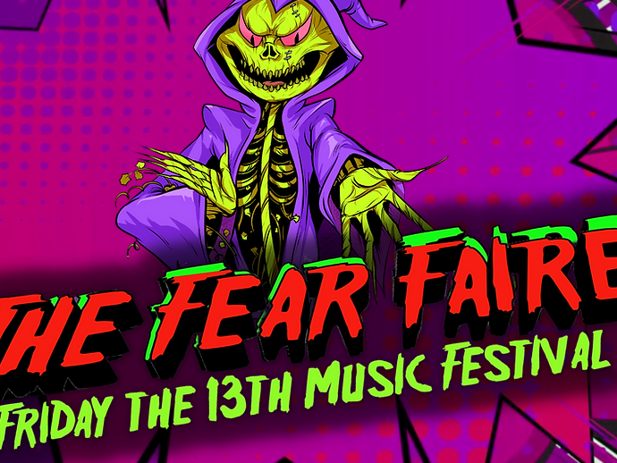 Screenshot of the Fear Faire Friday the 13th Music Festival homepage