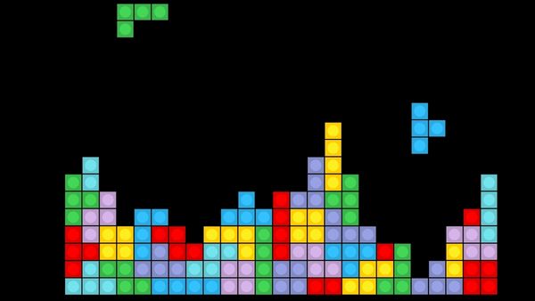 Tetris blocks on black background