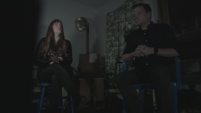 Amy Bruni and Adam Berry doing an EVP session in the Doctor's room at the Palmyra Historical Museum also known as the old St. James Hotel in Palmyra, New York.