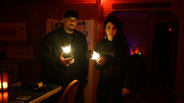 Steve Shippy and Cindy Kaza hero shot in Hell House where they investigate poltergeist, witch and demon activity.