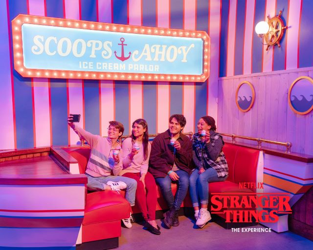 Scoops Away photo op in Stranger Things: The Experience