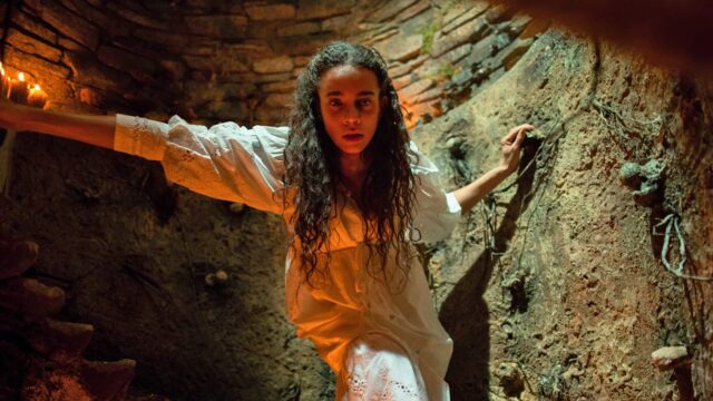 Maya (Hannah John-Kamen) makes her way into the Redcaps' lair in Unwelcome.