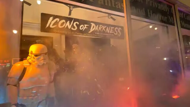Screenshot of Icons of Horror exterior from trailer
