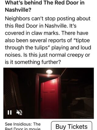 The Insidious 5: The Red Door post on Nextdoor